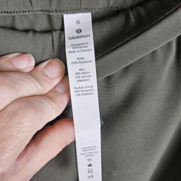 Lululemon On The Fly Jogger Women's Size 6 Olive Green Cuffed Hem Pull On - Picture 7 of 8